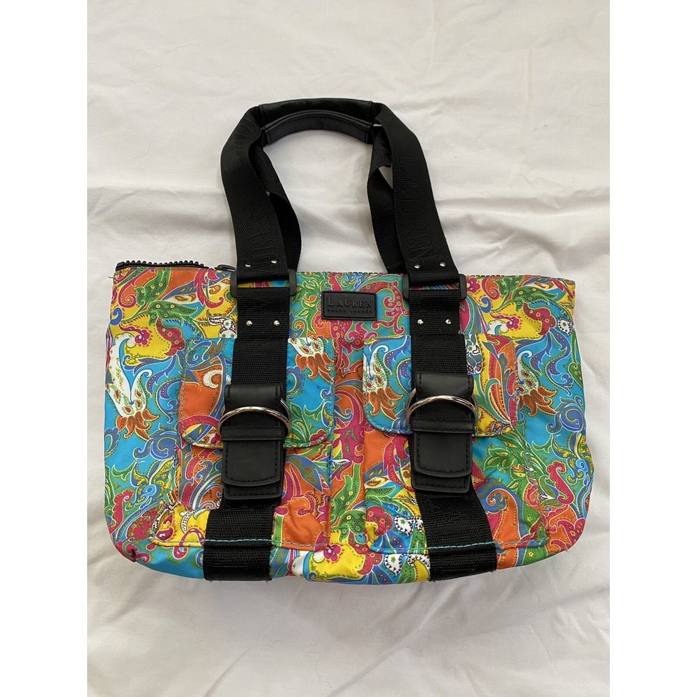 RALPH LAUREN PAISLEY NYLON HANDBAG‎